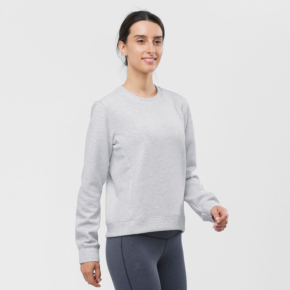 Salomon Israel COMET CREW NECK PULL W - Womens Midlayers - Grey (ROEI-62508)